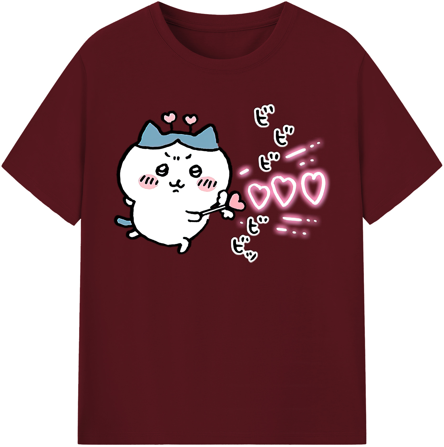 （画像用） ちいかわ ハチワレ Chii-kawa hachiware 綿100％半袖Tシャツ（フロントプリント）